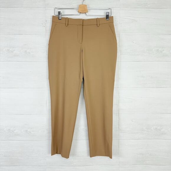 Theory Treeca 2 Travel Wool Pants Size 4 Camel Classic Office Preppy Minimalist - Picture 1 of 16